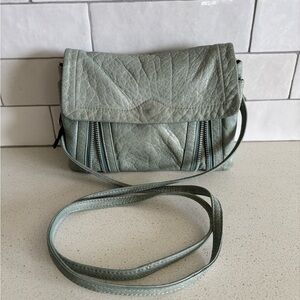Anthropologie Day & Mood Soft Sea Green Leather Crossbody Purse Strap 8.5”x6”2”